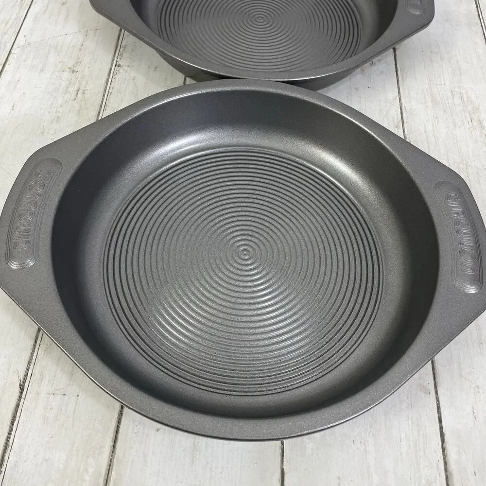 Circulon 9” Round Cake Pan  Total® Nonstick Bakeware Gray - Set Of 2 - New